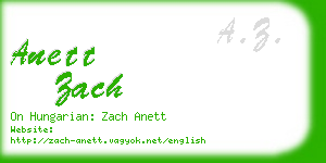 anett zach business card